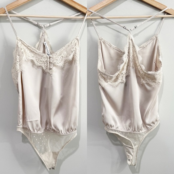 A&F Satin Lace Cami Bodysuit NEW Size Small - Picture 15 of 15